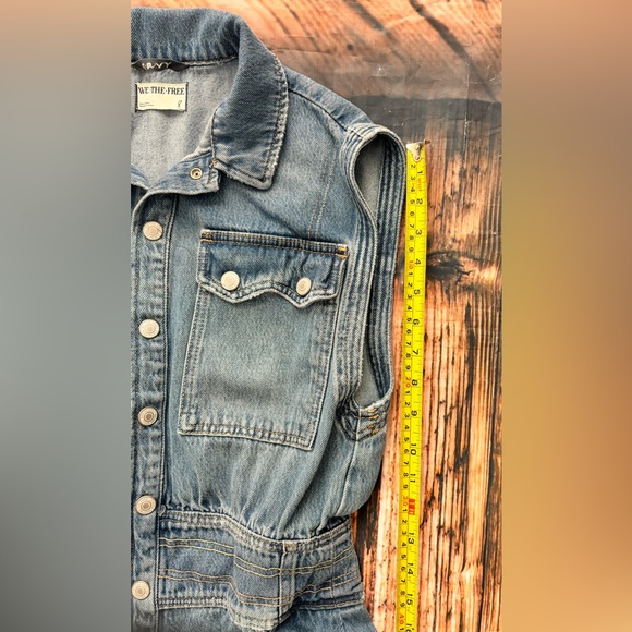 FREE PEOPLE CRVY BADLANDS COVERALL WE THE FREE WIDE LEG DENIM - Picture 5 of 14